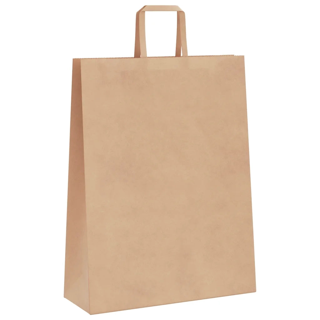 Sacchetti di Carta 250 pz con Manici Marrone 32x12x42 cm