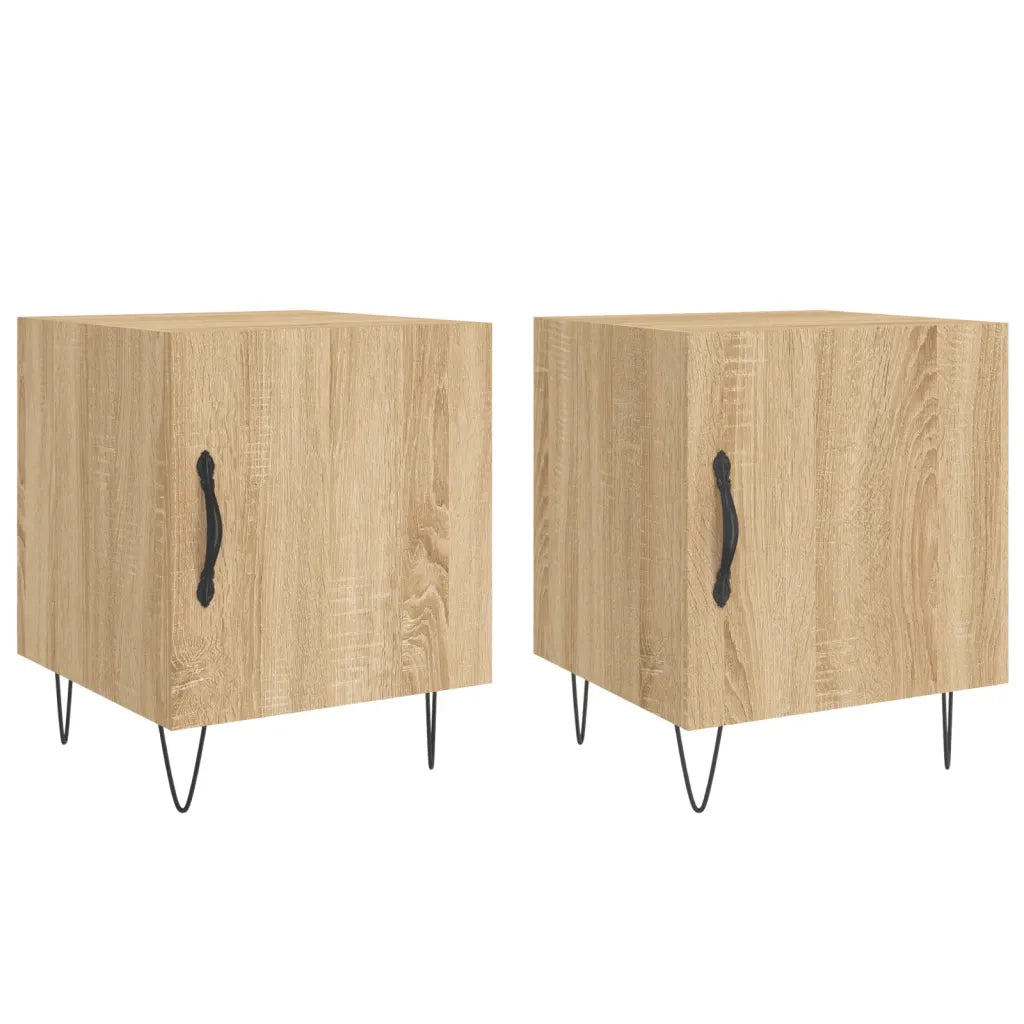 Comodini 2 pz Rovere Sonoma 40x40x50 cm in Legno Multistrato