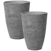 Set di 2 vasi tondi polvere di pietre per interno ed esterno grigio soggiorno balcone giardino