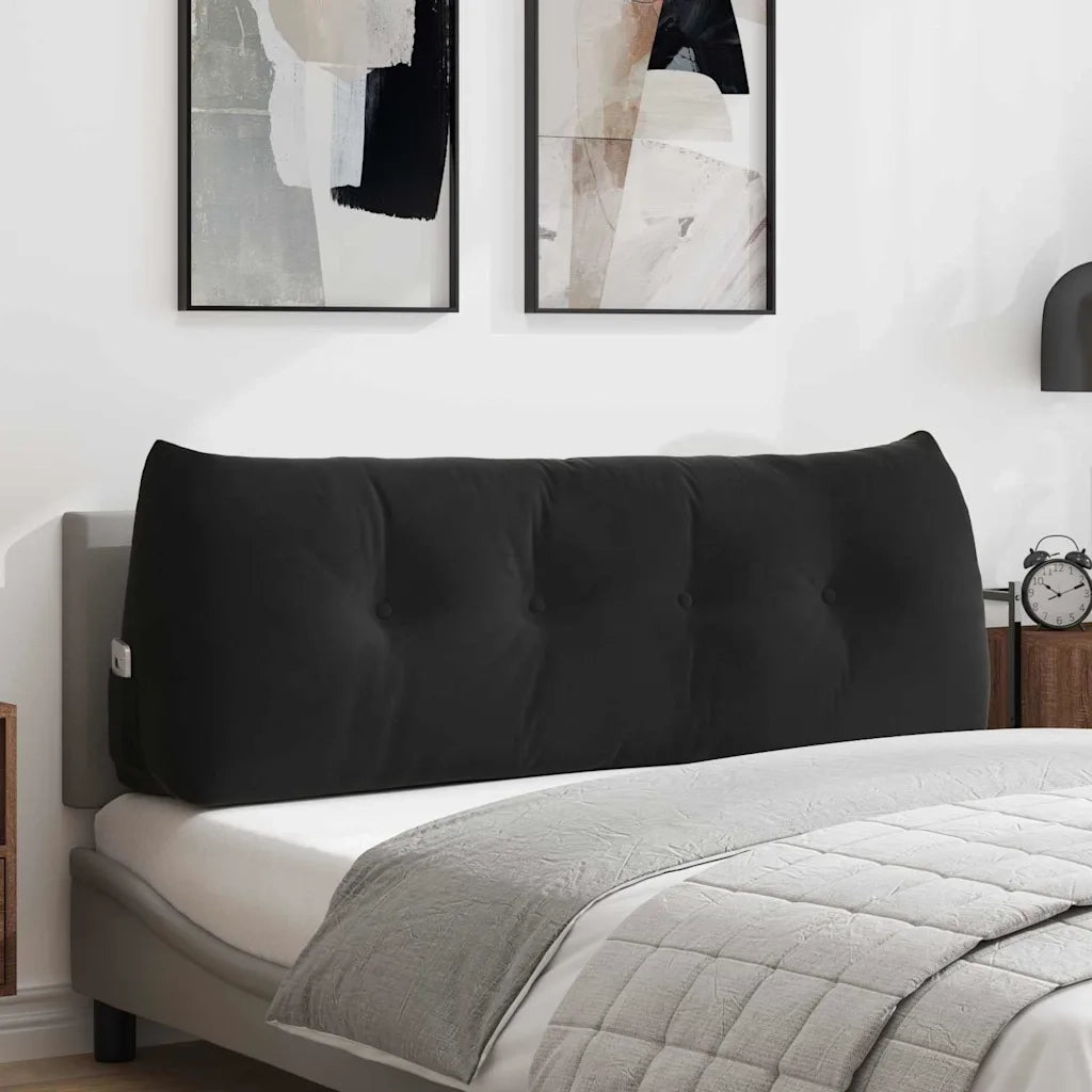 Cuscino per Schiena Nero 140 x 24 x 50 cm Velluto