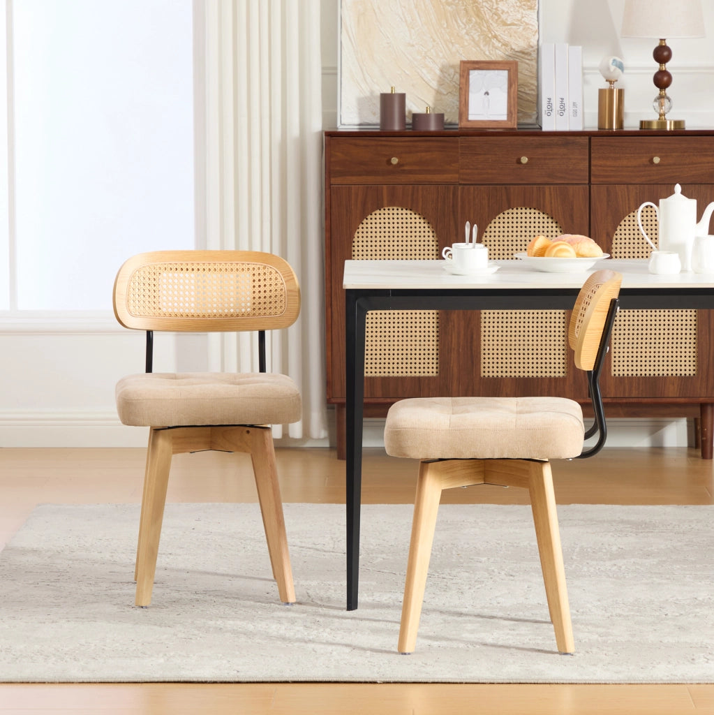 SEDIA Girevole 360° 43x50x77 cm in Chenille Khaki