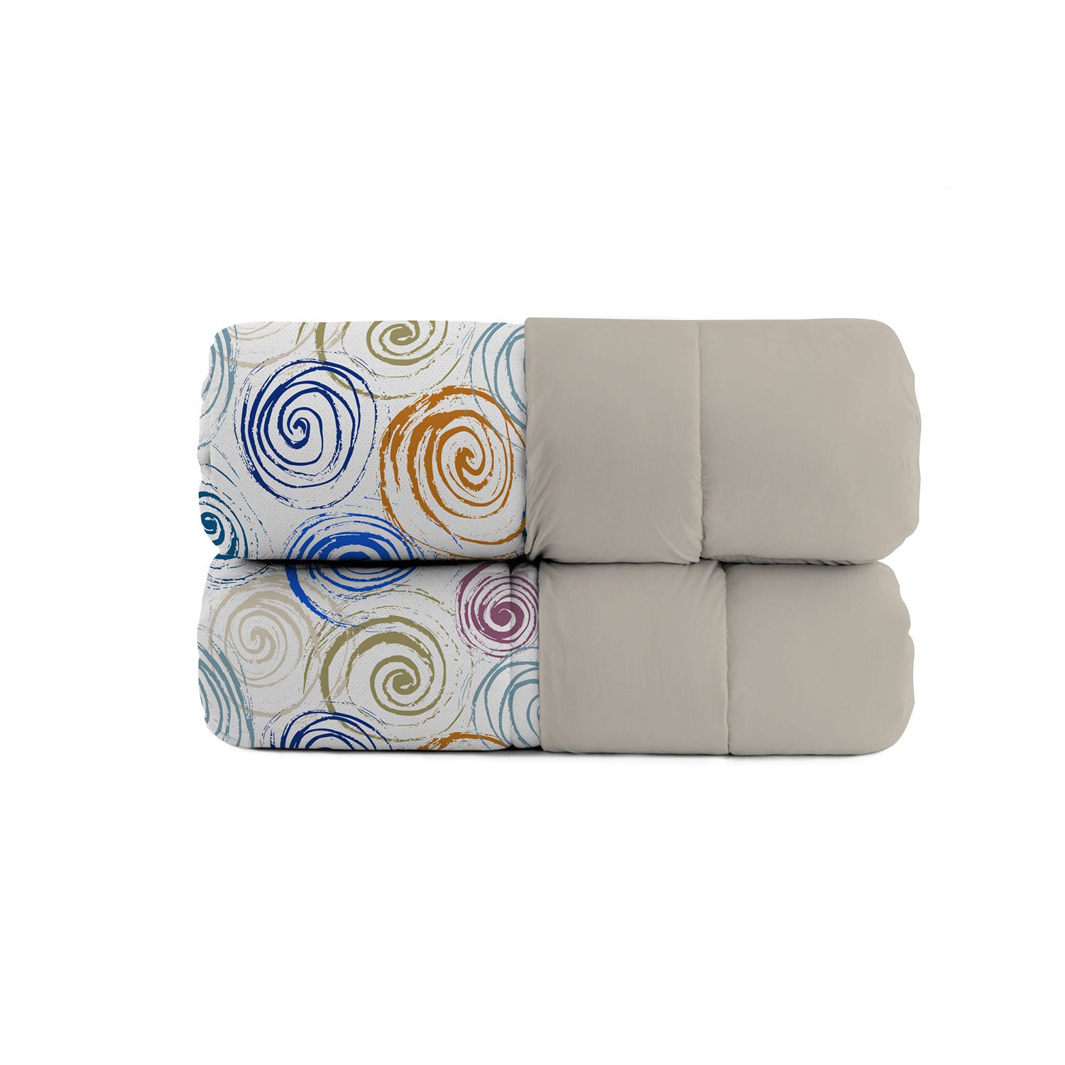 Trapunta Invernale Singola Stampata in Microfibra 200gr Double Face Spirals