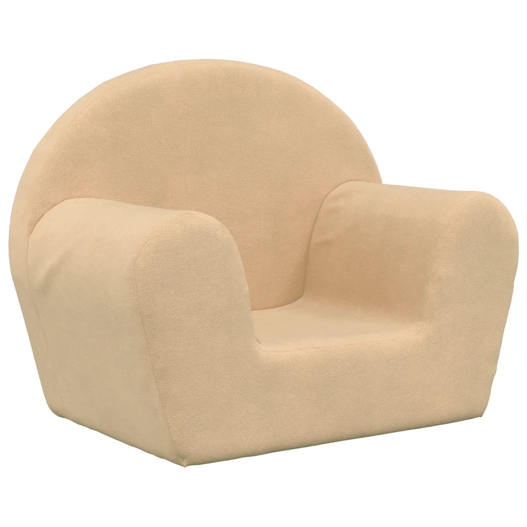 Divano per Bambini-Sofa-Divanetto Crema in Morbido Peluche 825834