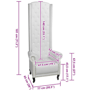 Poltrona a Schienale Alto Bianca in Similpelle 243591