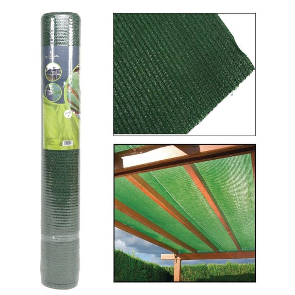 Trade Shop - Set 2pz Rotolo Rete Ombreggiante Verde Fitta 1x10mt Protezione Giardini Terrazze 017065 -