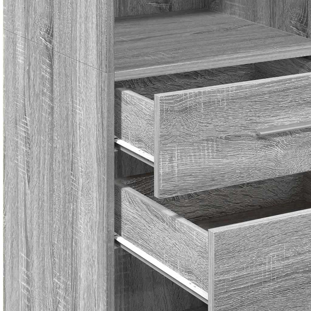 Buffet credenza cassettiera armadio mobile contenitore organizer cucina soggiorno salotto rovere Sonoma alto 40 x 42,5 x 124 cm legno ingegnerizzato grigio 02_0035362