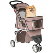 Carrello Pieghevole per Cani con Cestino ¨C zephmum ¨C 77x44x102cm Marrone