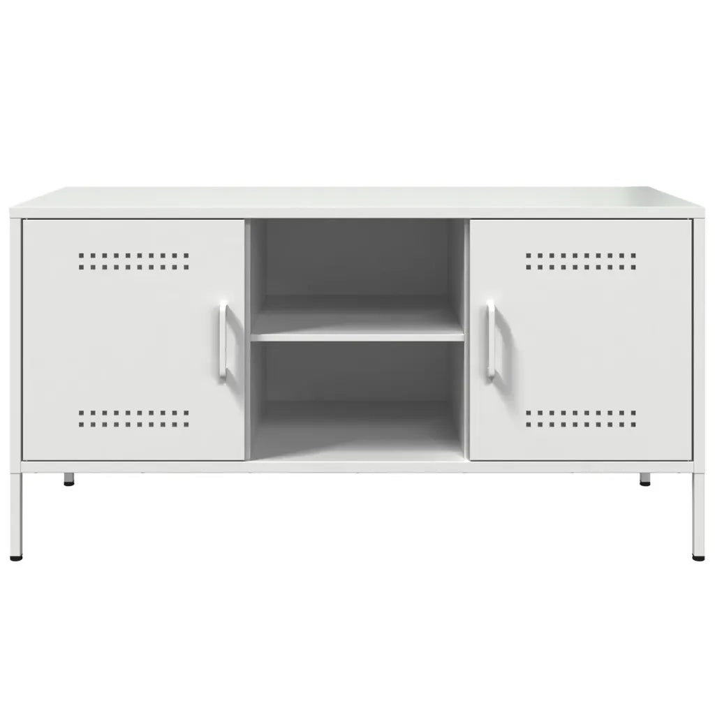Mobile TV Bianco 100,5x39x50,5 cm in Acciaio 842993