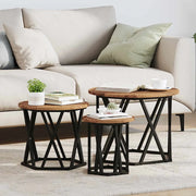 Tavolo Laterale Nesting 3 pcs Legno vecchio 868259
