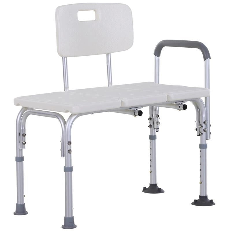 SEDIA PER DOCCIA E VASCA ALTEZZA REGOLABILE 6 LIVELLI ANTISCIVOLO 79X57X80-92CM
