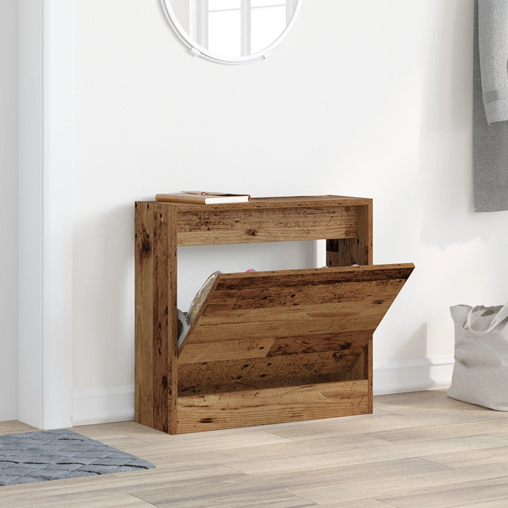 Cabinet per scarpe in legno vecchio 60x21x57 cm in legno ingegnerizzato
