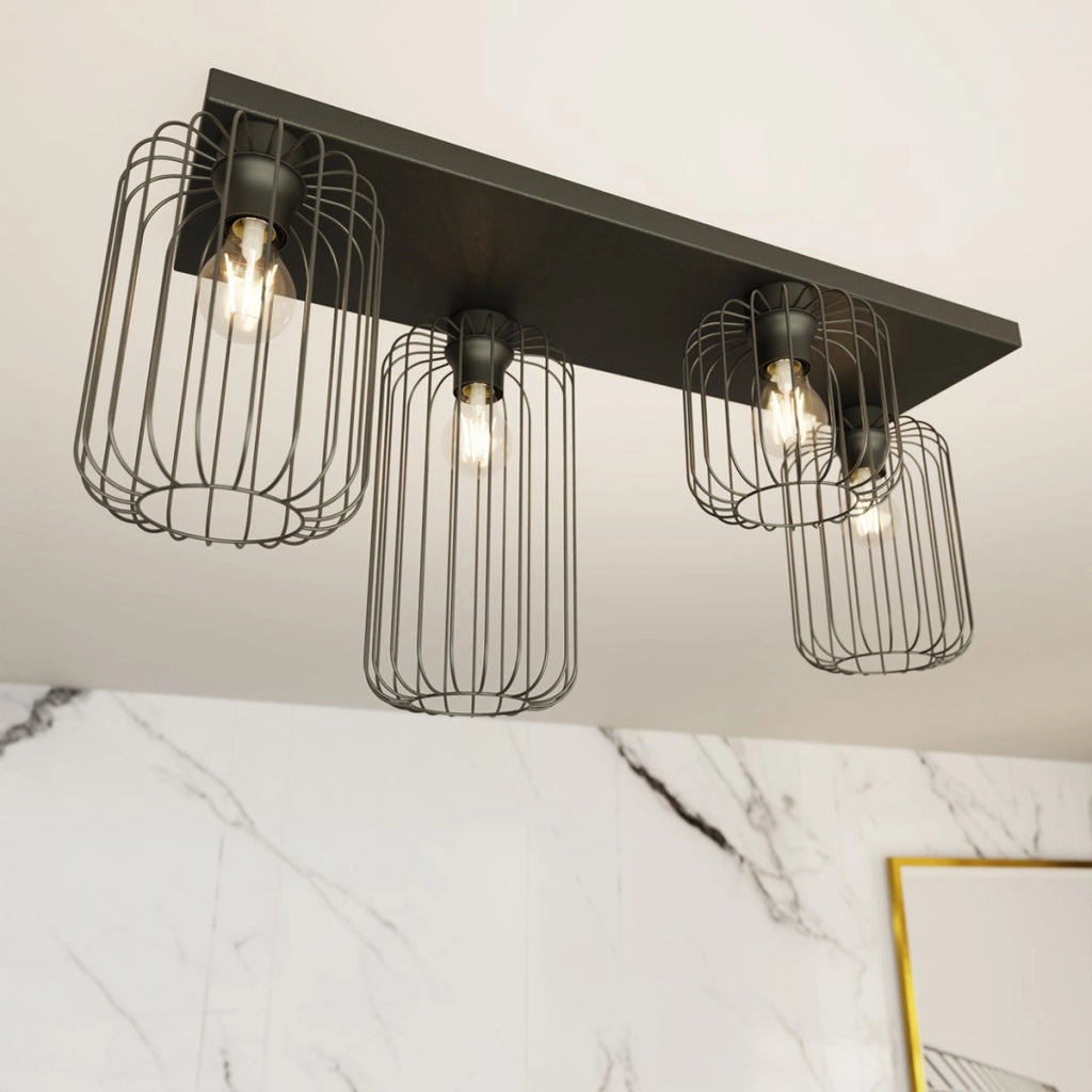 Lampada a sospensione Barn in acciaio nero opaco