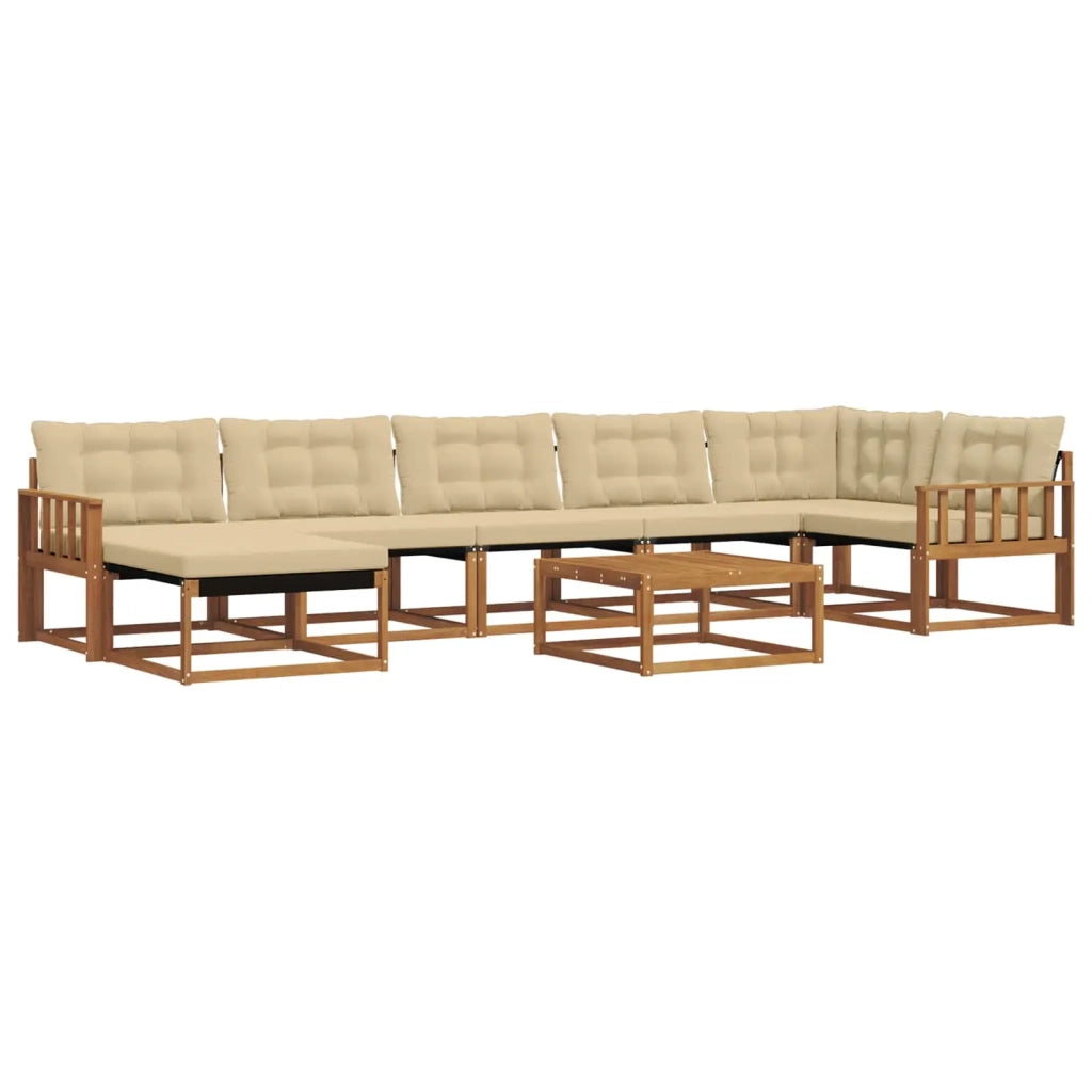 Set di divani da esterno con cuscino 22 pcs Naturale e Beige