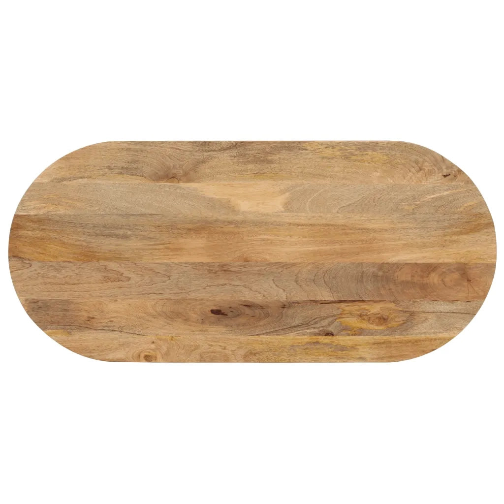 Piano Tavolo 100x40x2,5 cm Ovale in Legno Massello di Mango