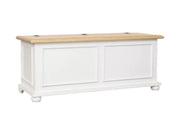 Cassapanca in legno shabby bianco naturale 116,5x40,5x46 - Mobili 2G