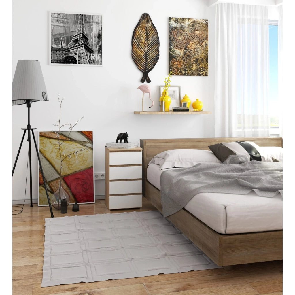 Cassettiera AKORD CL4 Cassettiera Sonoma Quercia 40 cm 4 cassetti inserto frontale Bianco 40x35x74 cm