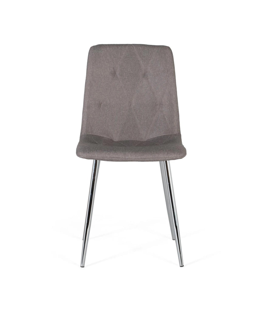 Set di 4 sedie con schienale e sedile imbottiti di colore grigio