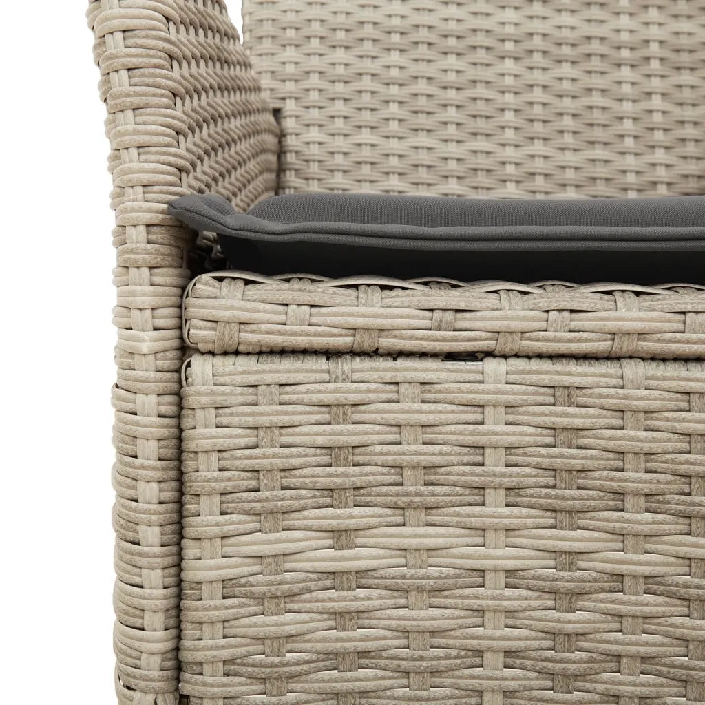 Set Pranzo da Giardino 3pz | Set Salotto da Giardino con Cuscini Polyrattan e Vetro