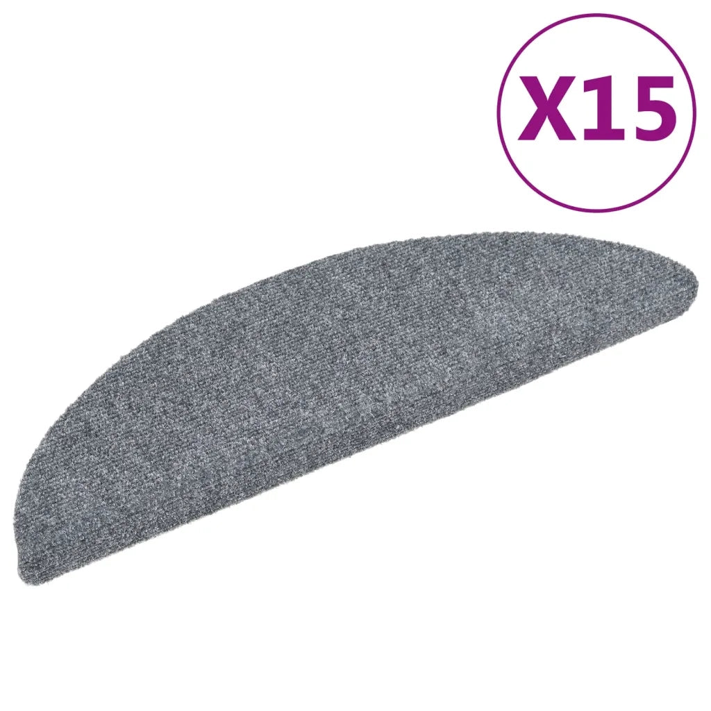 Tappetini Autoadesivi per Scale 15 pz 56x17x3 cm Grigio Chiarocod mxl 120871