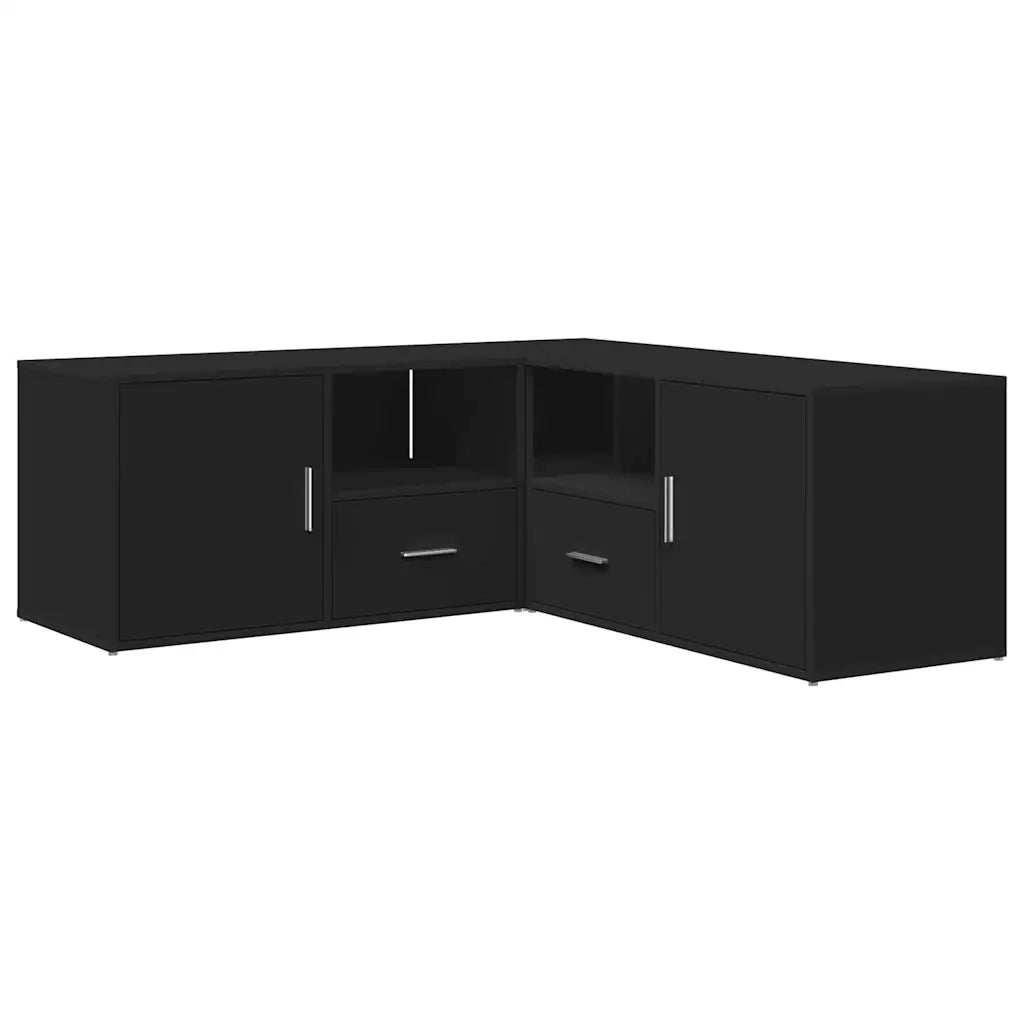 vidaXL Mobile Angolare Nero 200x40x45 cm in Truciolato