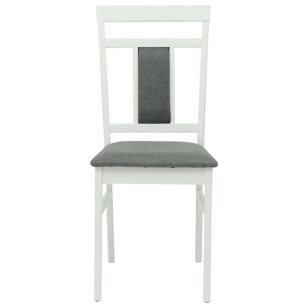 Sedia da pranzo 2 pcs Bianco e Grigio Legno di gomma solido