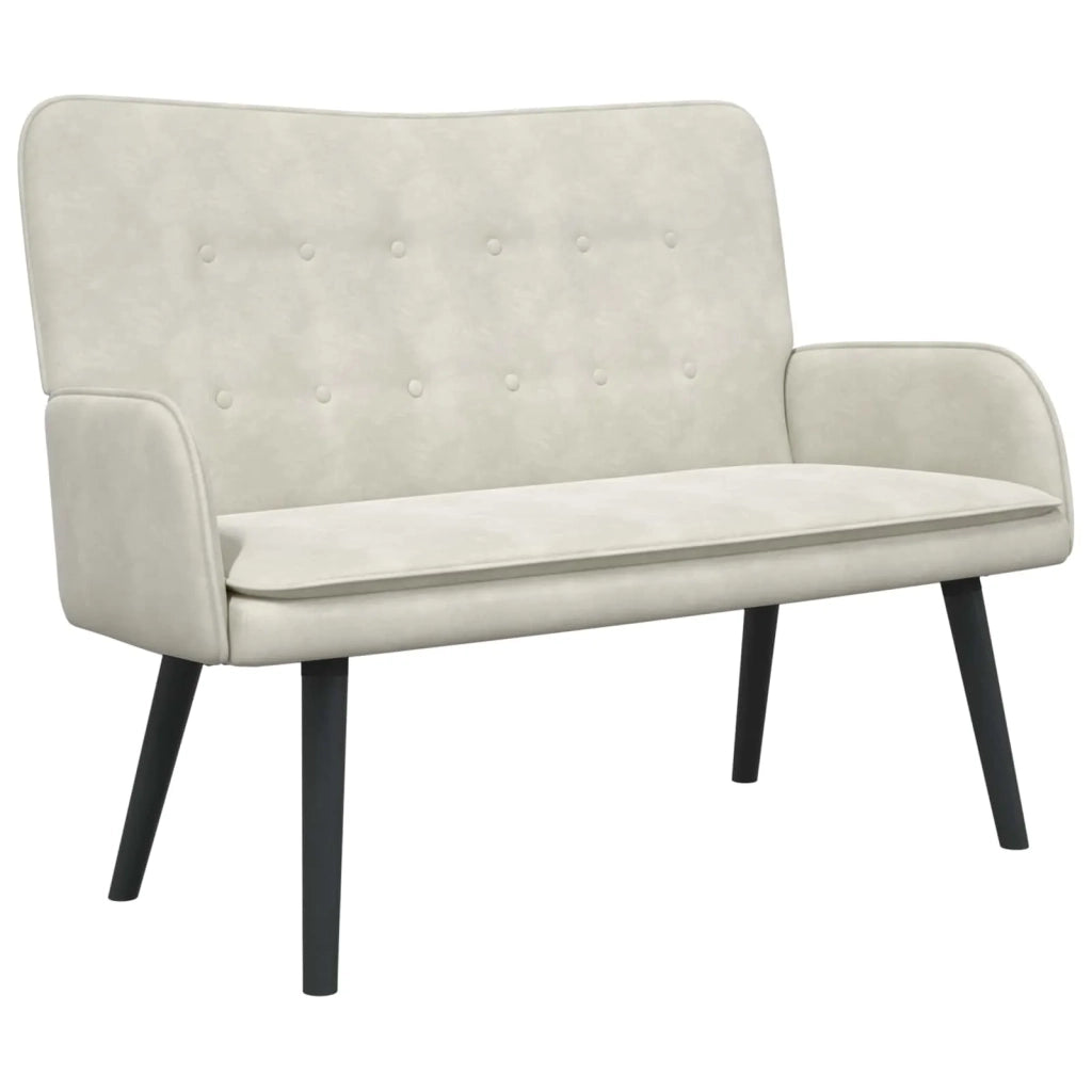 Sofa a Due Posti Crema 115 x 61 x 87 cm Velluto 42028920