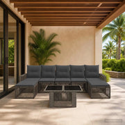 Set Divano da Giardino 8 pz Grigio e Grigio Scuro polyrattan 3436832