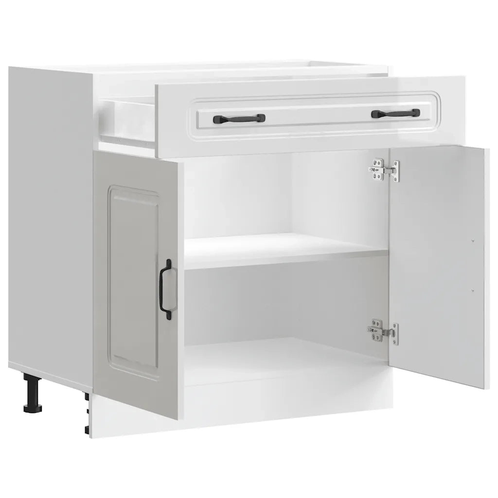 Base da Cucina Kalmar Bianco Lucido in Legno Multistrato 853499