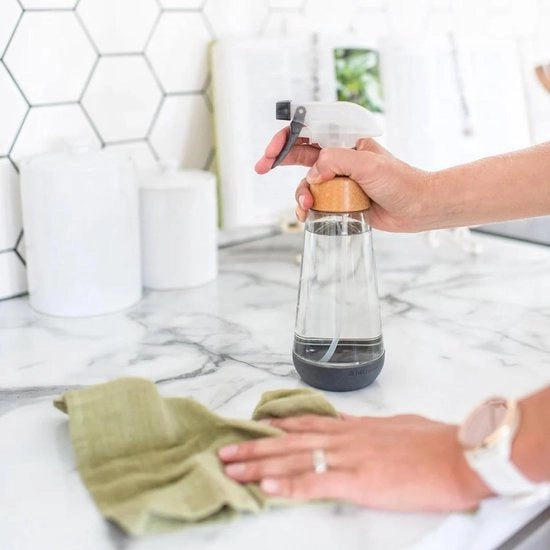 Servizio per bottiglie - Spout per bottiglie in vetro e bambù, bottiglia per acqua, bottiglia per pulizia, prodotti per piante - Certificato B Corp