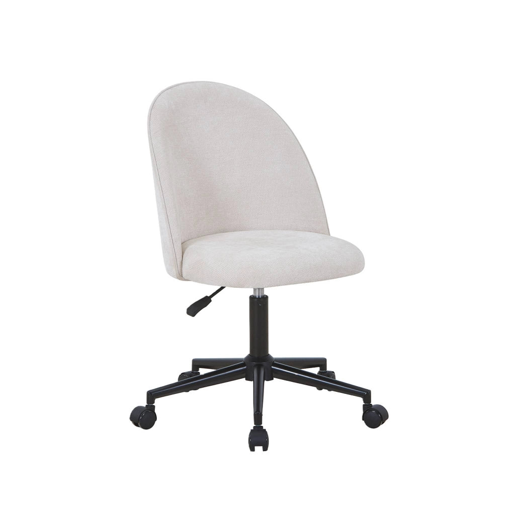 Sedia da ufficio con rotelle in tessuto, beige