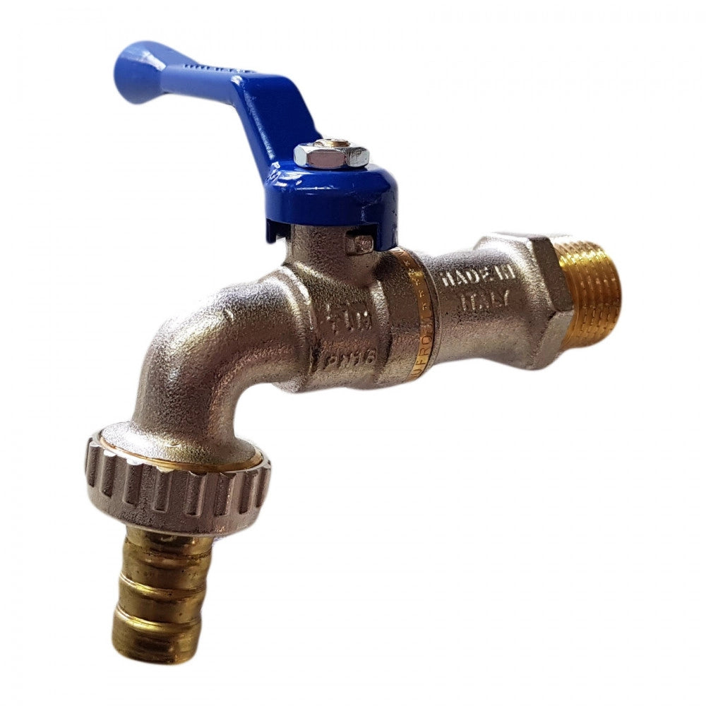 Eolo no frost rubinetto sfera giardino 1/2 leva blu con portagomma