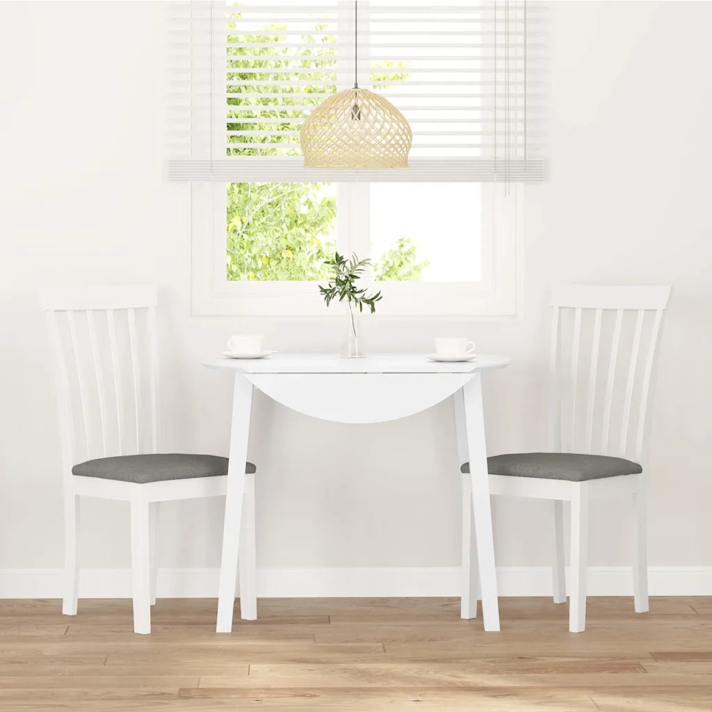 Sedie da Pranzo con Cuscini 2 pz Bianco Legno Massello di Hevea 4102391
