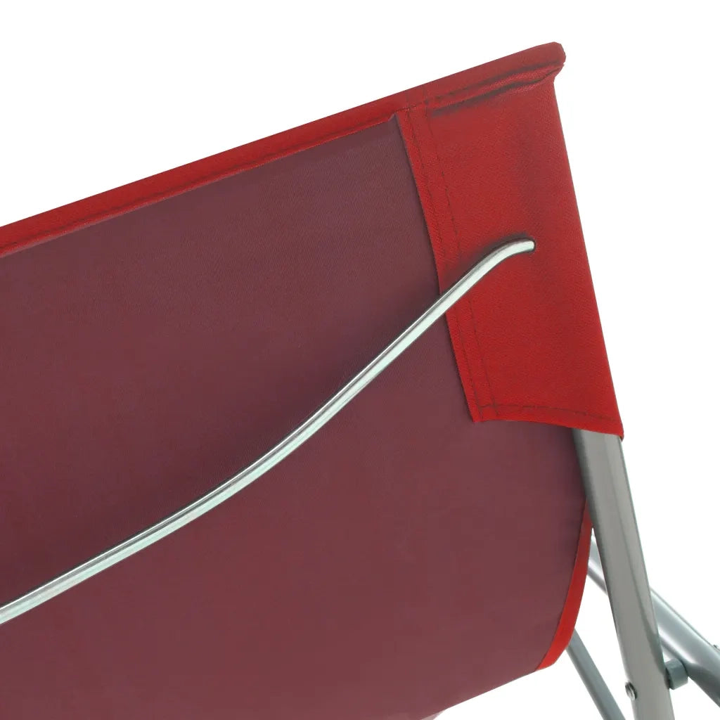 Sedia da Spiaggia Pieghevole 2 pz | Sedie da Esterno Acciaio Tessuto Oxford Rosso