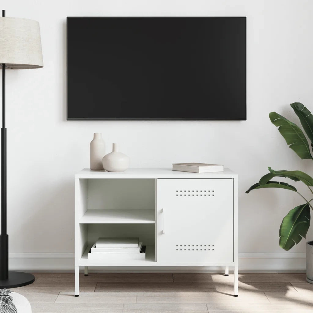 Mobile TV | Armadietto TV | Mobile Porta TV Bianco 68x39x50,5 cm in Acciaio