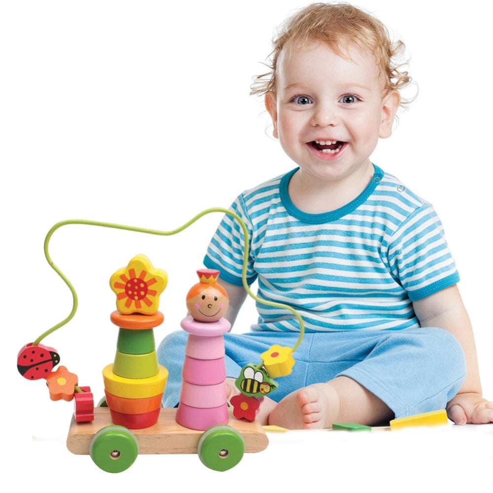 Trade Shop - Giocattolo Macchinina Attivita Per Bambini In Legno Gioco Educativo Neonato 23cm -