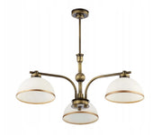 Lampadario vintage ottone patinato vetro 3xE27 Jupiter Montana