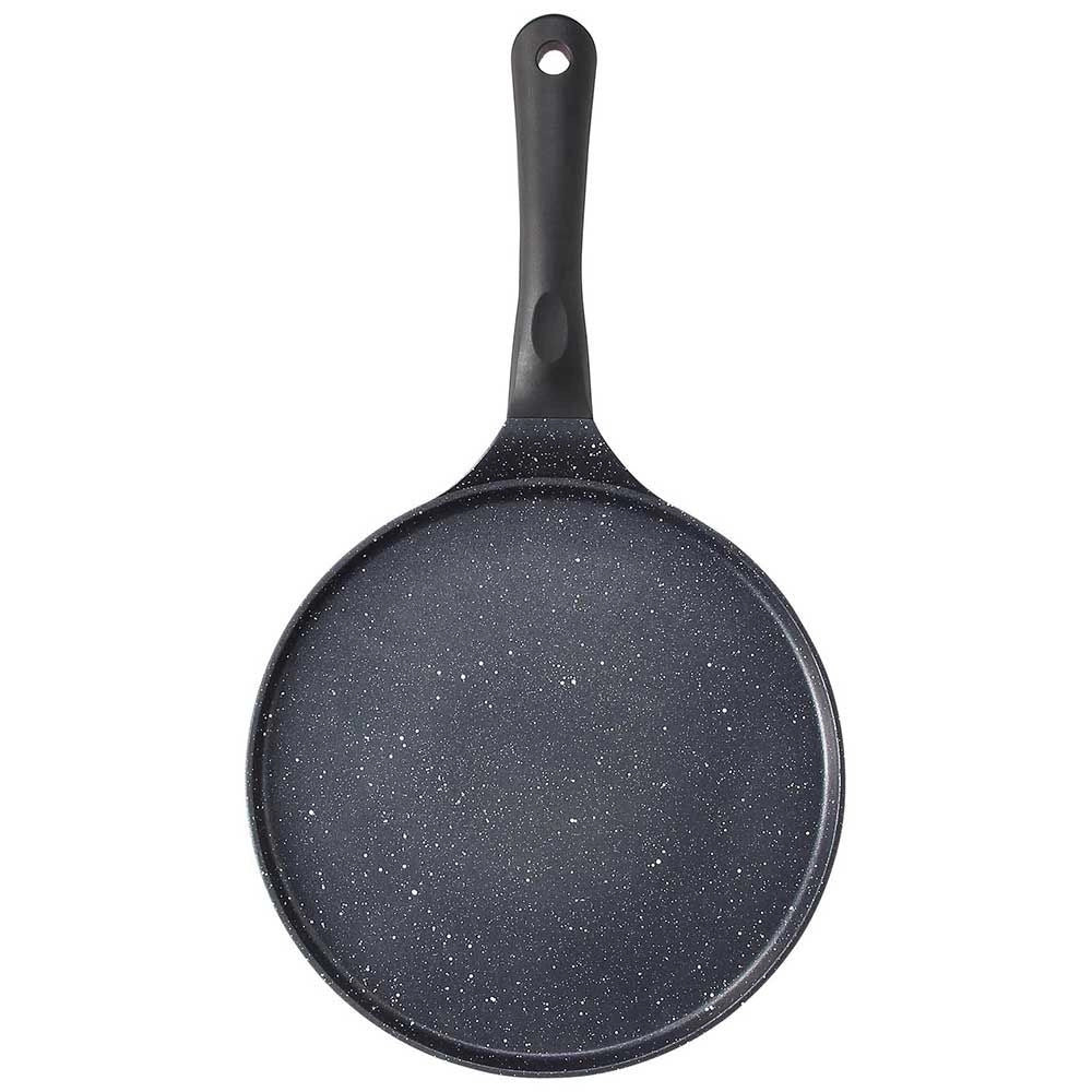 Trade Shop - Padella Antiaderente Piastra Liscia Tonda Per Crepes Nera Accessori Per Cucinare 624388 -