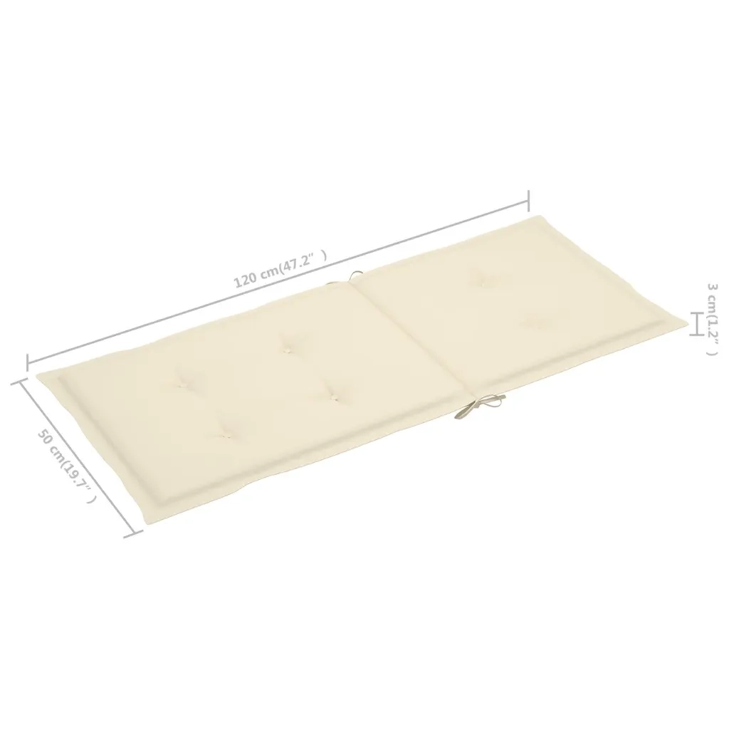 Sedie Giardino 4 pz con Cuscini Crema in Massello di Teak 3065532
