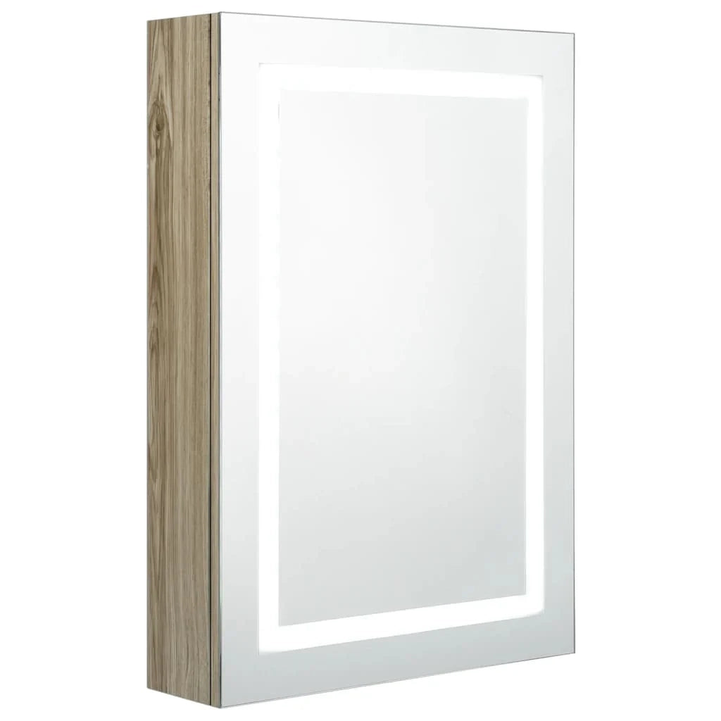 Mobile bagno con specchio LED 50x13x70 cm rovere 02_0006588