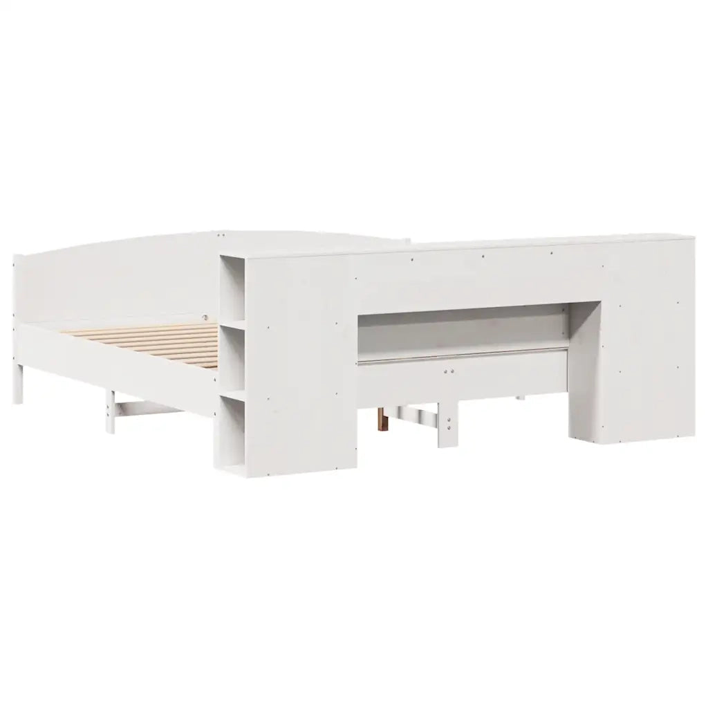 Letto Libreria senza Materasso Bianco 200x200 cm Legno di Pino
