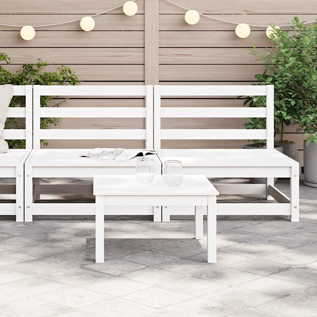 Divani Centrali da Giardino 2 pz in Massello di Pino Bianco 805681