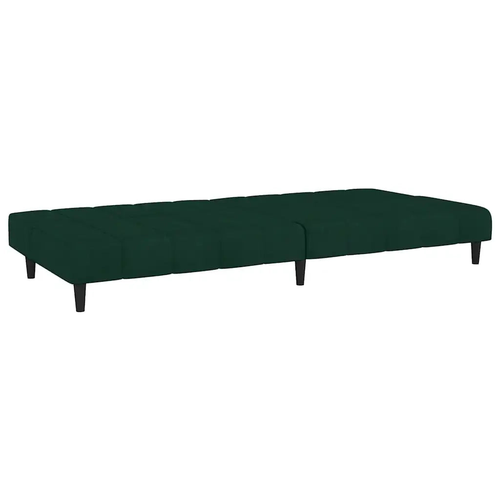 Divano Letto a 2 Posti Verde Scuro in Velluto 375765