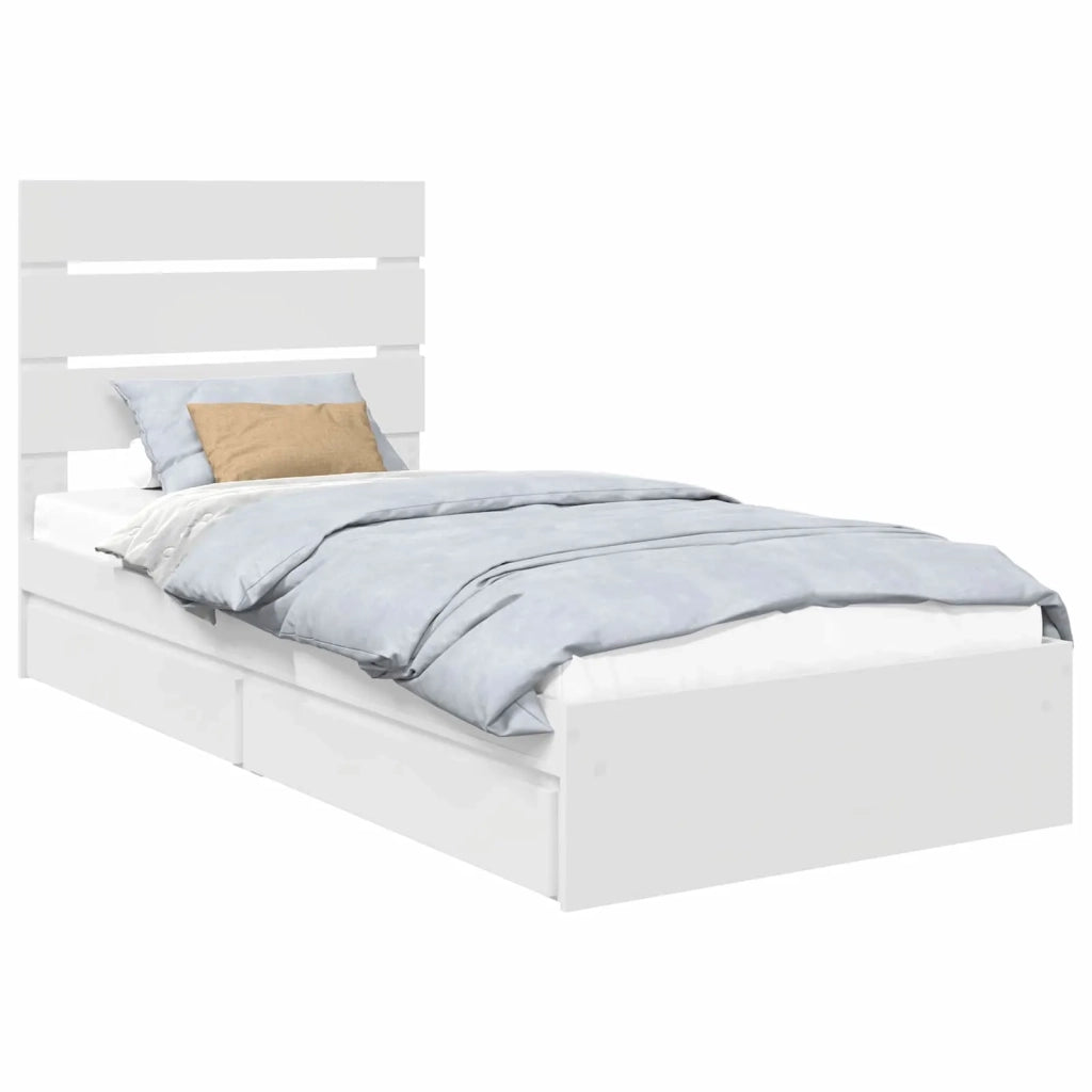 Letto con Contenitore Bianco 90 x 200 cm Legno multistrato