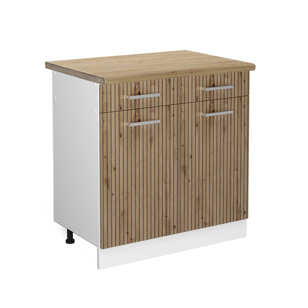Vicco Mobiletto base per cucina Rovere artigianale 80 cm , PL Rovere