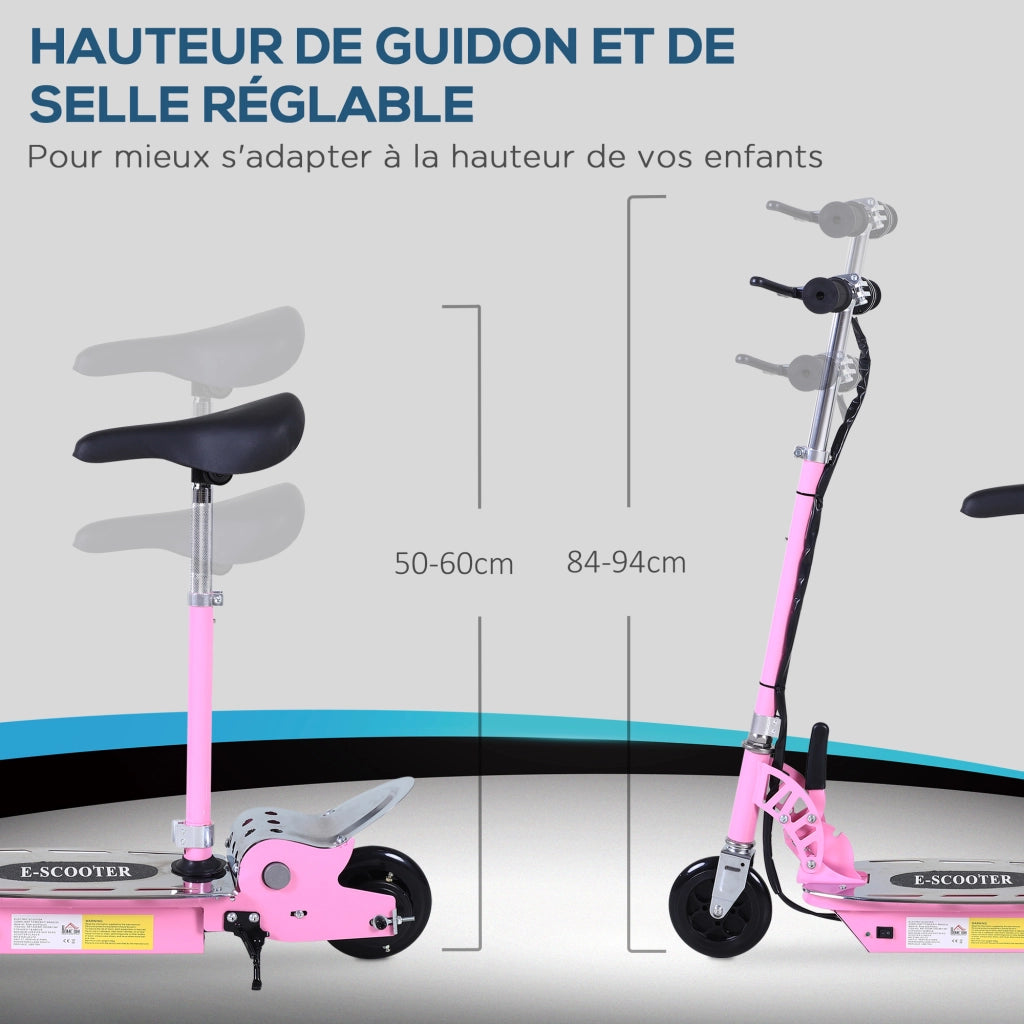 Trottinette elettrica pieghevole per bambini ¨C zephmum ¨C rosa