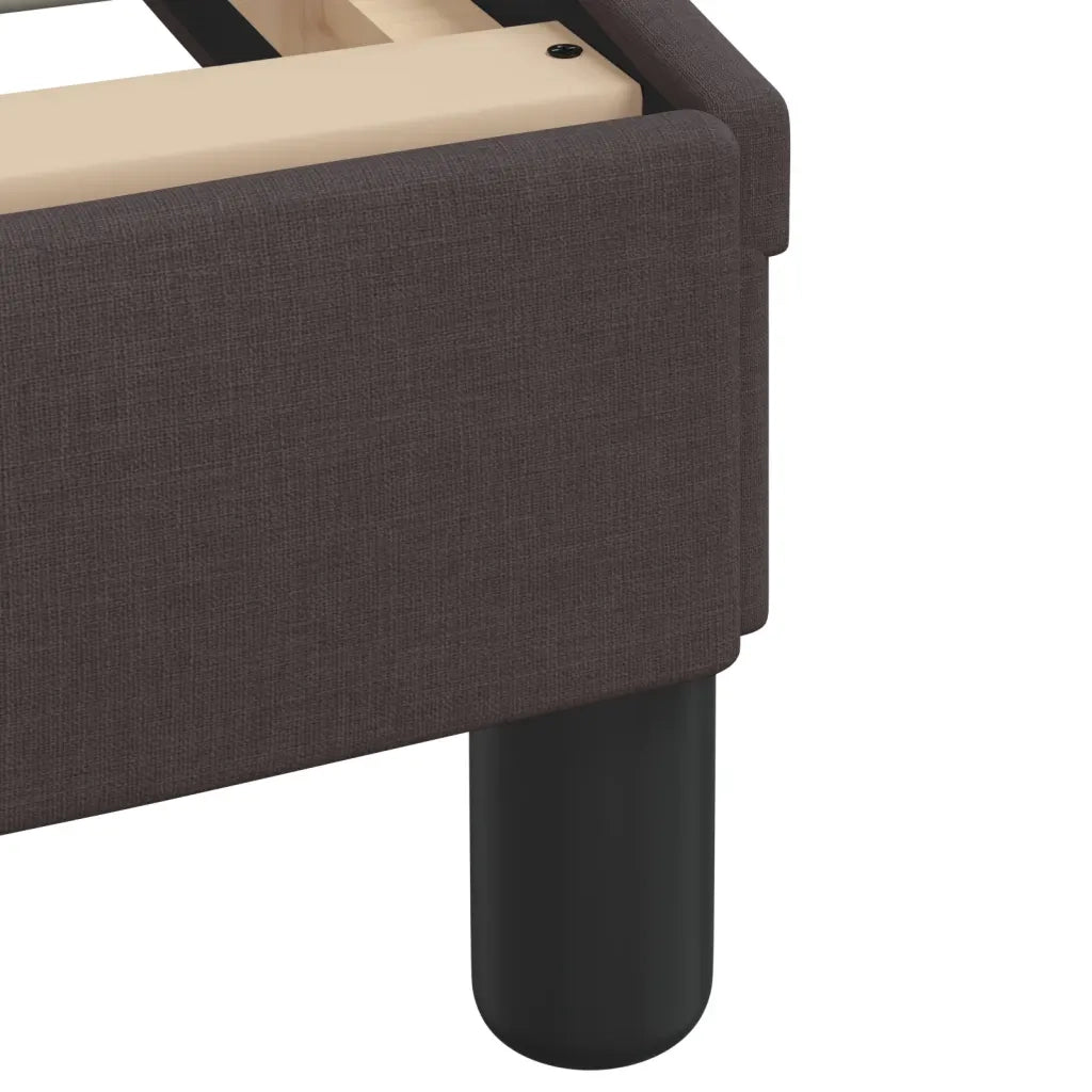 Letto con Materasso Dover Marrone Scuro 140x190cm Tessuto 3208387