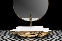 Lavabo Da Appoggio Rea Sea White Gold + Tappo Click-clack