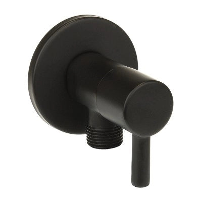 Coppia valvole da arresto tonde nero opaco attacchi 1/2G x 3/8G