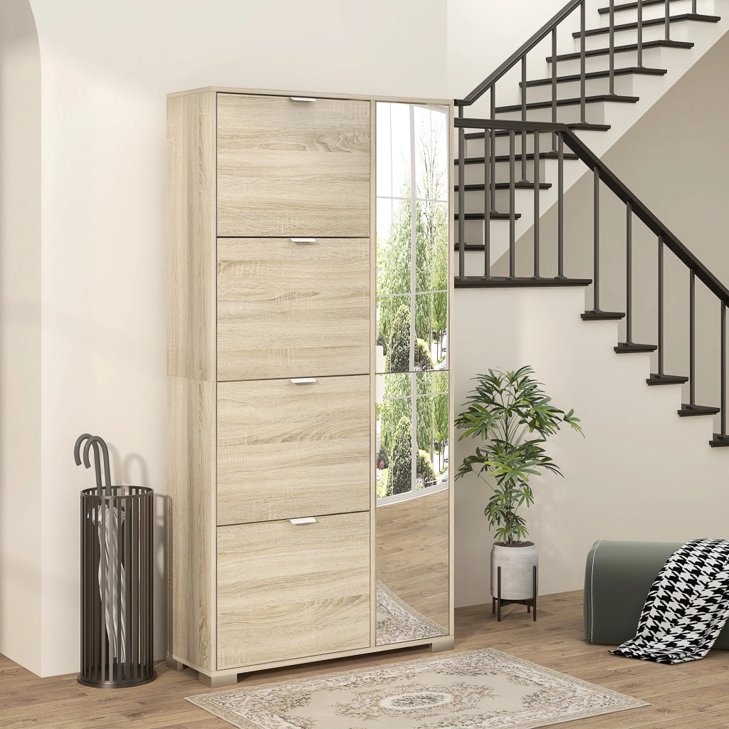 Armadio Scarpiera con Specchio ¨C Zephmum ¨C Rovere 82x30x168cm