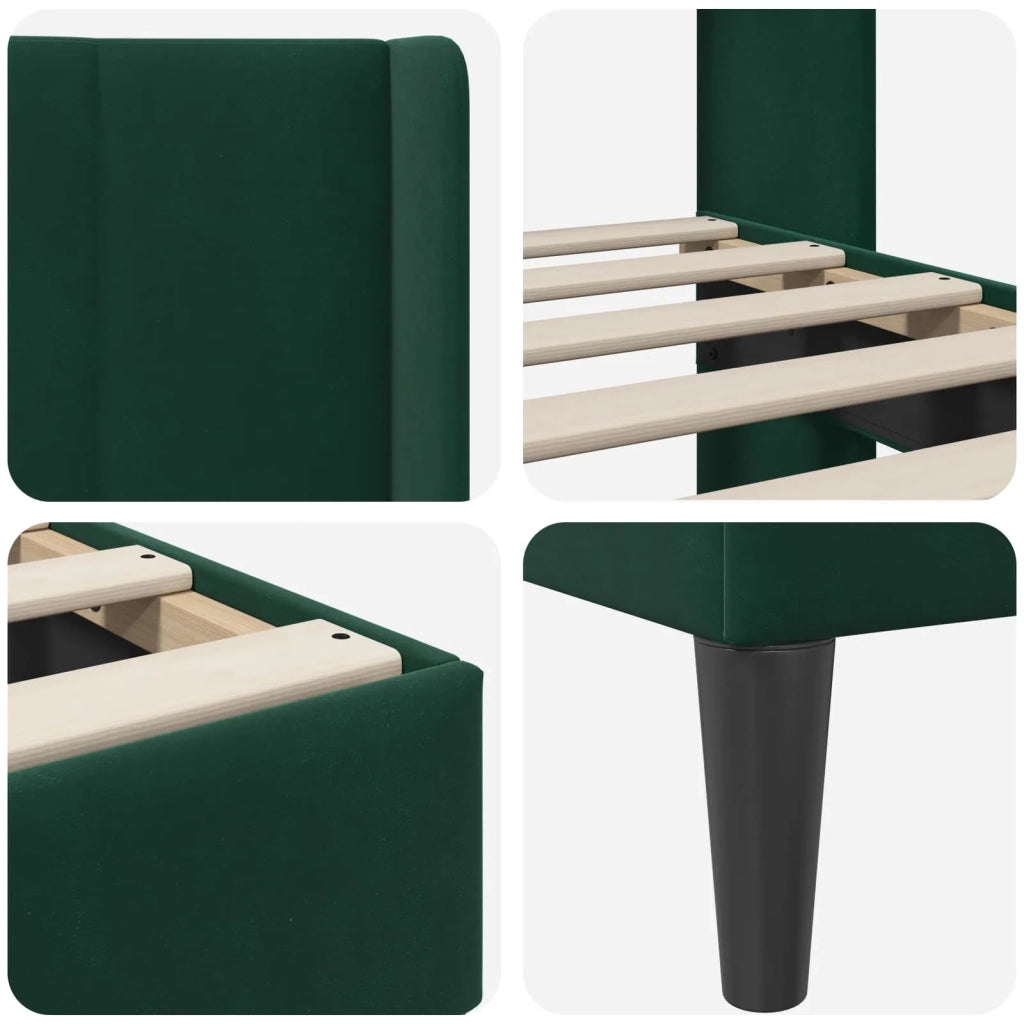 Struttura del letto Verde Scuro 80 x 200 cm Velluto